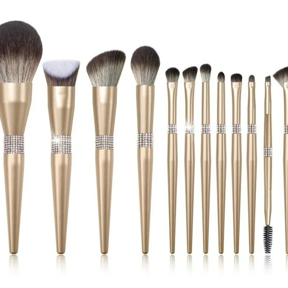 Luxurious Silver Makeup Brush Set..